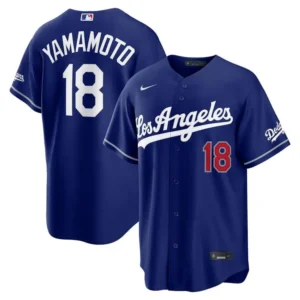 Yoshinobu Yamamoto Los Angeles Dodgers Alternate Royal Stadium Jersey