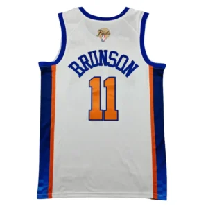 Jalen Brunson Cream 2026 Finals Patch City Edition Sewn Down Jersey