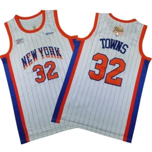 Karl-Anthony Towns Knicks White 2026 Finals Patch City Edition Jersey Stitched