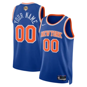 New York Knicks Custom 2026 Finals Patch Blue Sewn Down Jersey