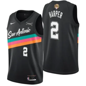 Dylan Harper Black Spurs 2025-2026 City Edition Jersey Stitched