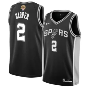 Dylan Harper Spurs Black Icon Jersey - Stitched Edition