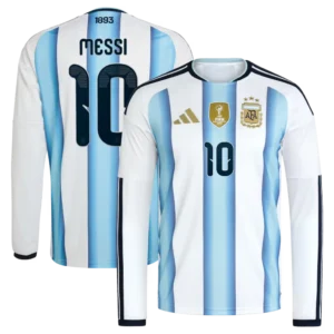 Lionel Messi Argentina National Team adidas 2026 Home Replica Long Sleeve Jersey - White