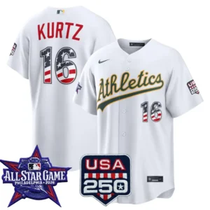 Nick Kurtz Athletics 2026 All-Star Stars & Stripes White Stadium Stitched Jersey