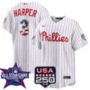 Bryce Harper Philadelphia Phillies 2026 All-Star Stars & Stripes White Stadium Stitched Jersey