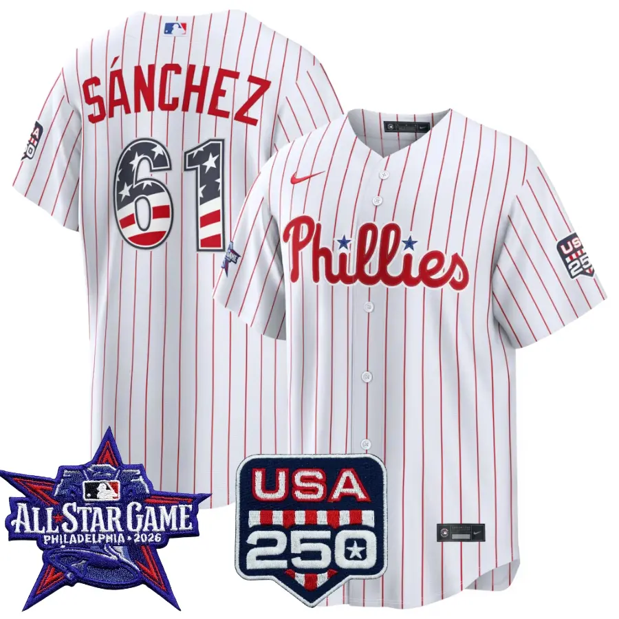 Cristopher Sánchez Philadelphia Phillies 2026 All-Star Stars & Stripes White Stadium Stitched Jersey 1 Cristopher Sánchez Philadelphia Phillies 2026 All-Star Stars & Stripes White Stadium Stitched Jersey