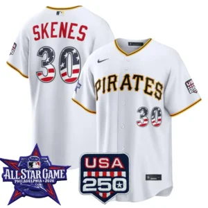 Paul Skenes Pittsburgh Pirates 2026 All-Star Stars & Stripes White Stadium Stitched Jersey