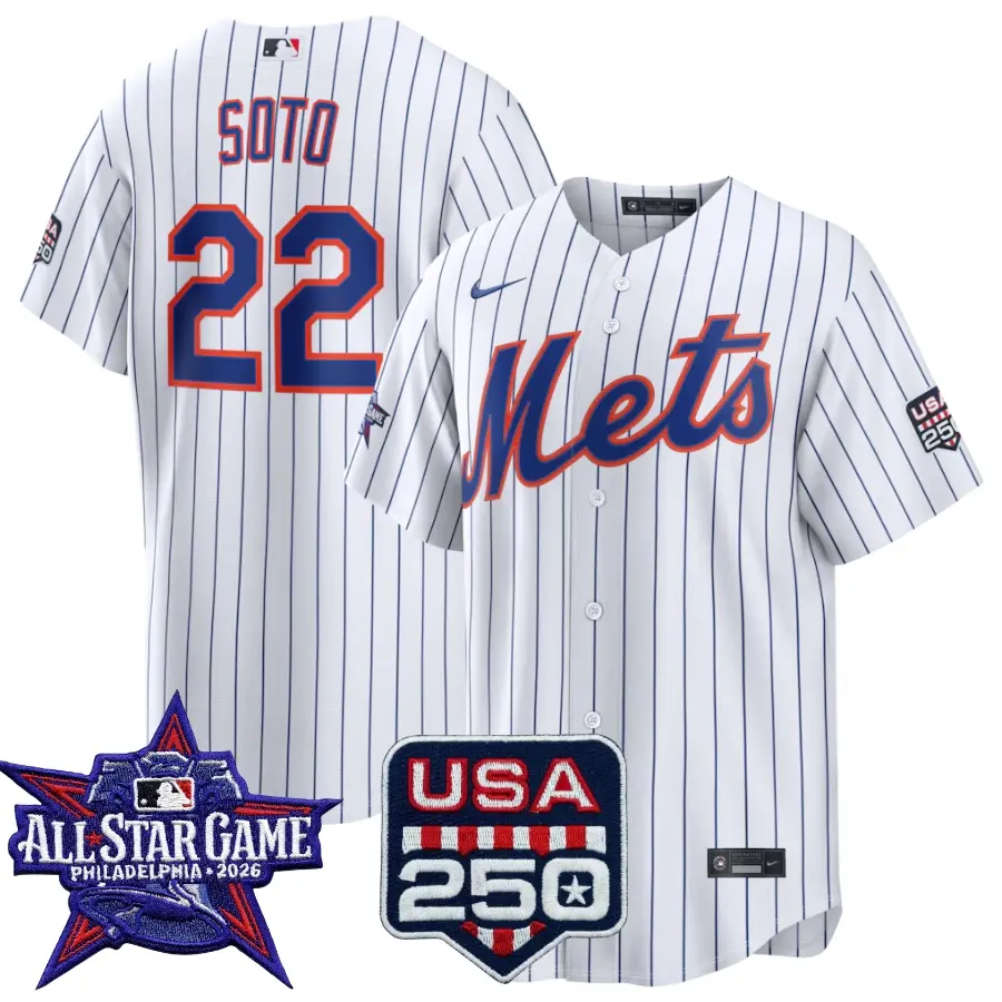 Juan Soto New York Mets 2026 All-Star Game White Stitched Jersey 1 Juan Soto New York Mets 2026 All-Star Game White Stitched Jersey