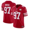 San Francisco 49ers Nick Bosa Scarlet 80th Anniversary Stitched Limited Jersey