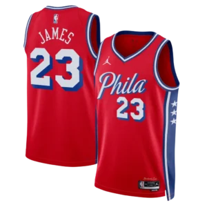 Lebron James Philadelphia 76ers Statement Edition Stitched Jersey - Red