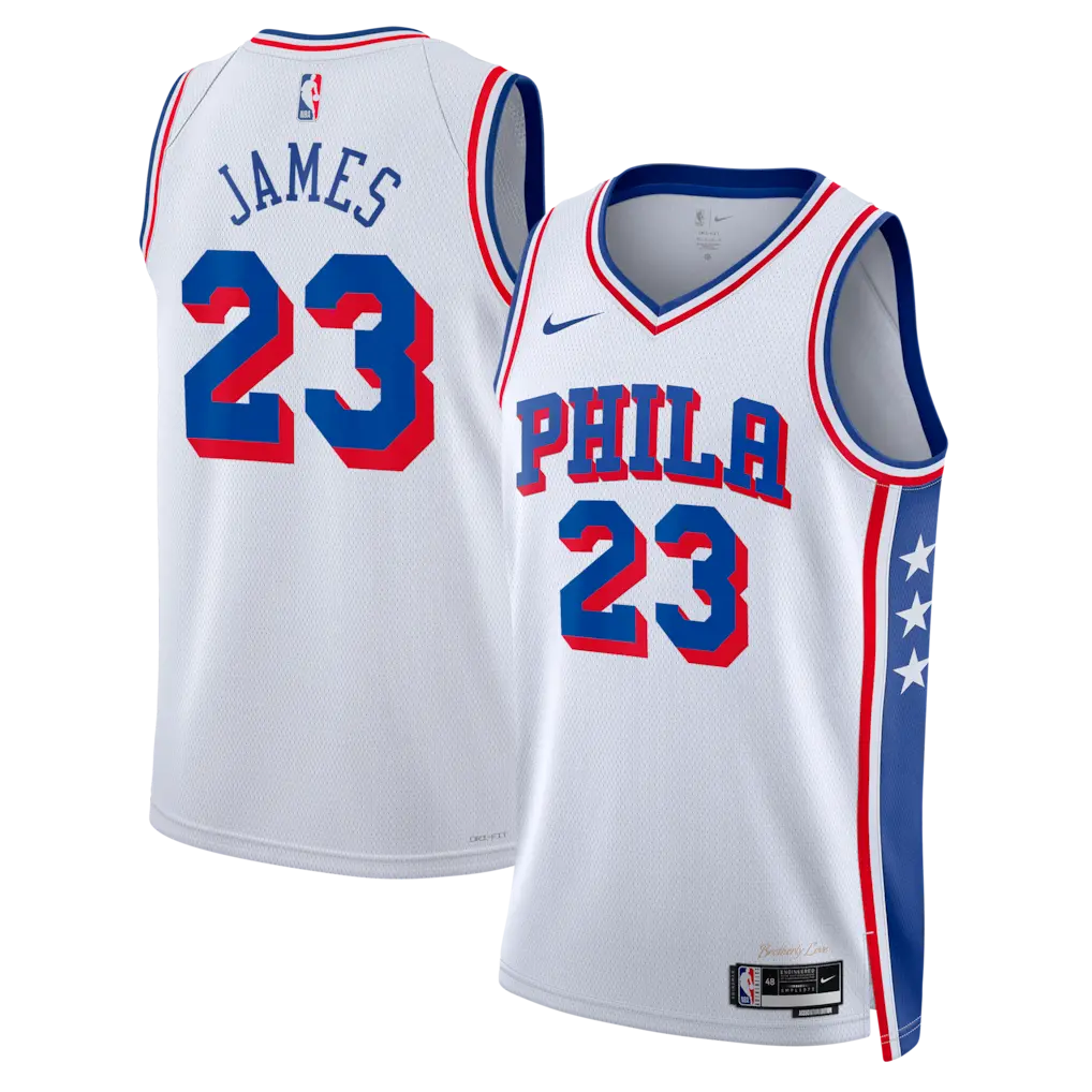 Lebron James Philadelphia 76ers Association Edition Stitched Jersey - White 1 Lebron James Philadelphia 76ers Association Edition Stitched Jersey - White