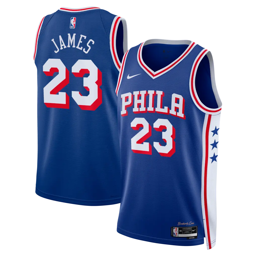 Lebron James Philadelphia 76ers Icon Edition Stitched Jersey - Royal 1 Lebron James Philadelphia 76ers Icon Edition Stitched Jersey - Royal