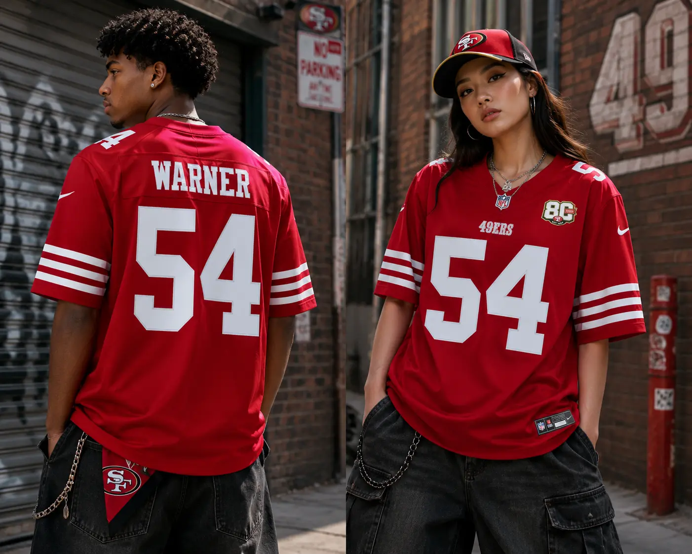 San Francisco 49ers Fred Warner Scarlet 80th Anniversary Stitched Limited Jersey San Francisco 49ers Fred Warner Scarlet 80th Anniversary Stitched Limited Jersey